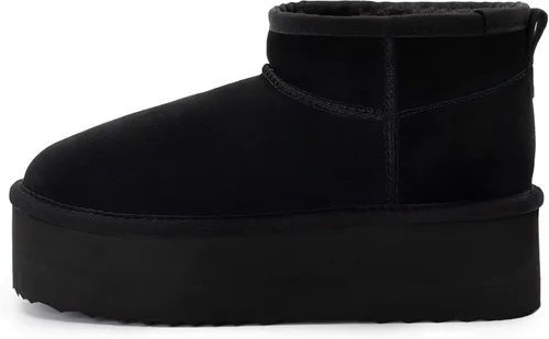 Vista 2 de Xiakolaka Mini botas clásicas de plataforma para mujer, botas de nieve antideslizantes de gamuza para invierno