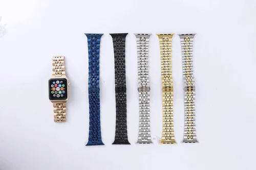 Vista 6 de SaNgaiMEi Compatible for Apple Watch Band Men 38mm 40mm 41mm 42mm 44mm 45mm Stainless Steel Iwatch Band Replacement Apple Watch Series 8 7 6 5 4 3 2