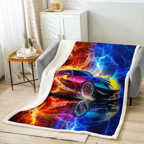 Vista 20 de Feelyou Butterfly Throw Blanket Butterflies Print Soft Fleece Sherpa Cozy Fuzzy Plush Warm Glitter Colorful Fuzzy Plush Throw Animal 40"x50" for Bed