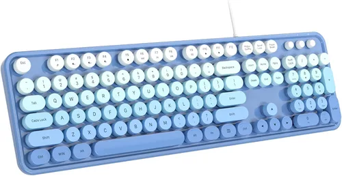 Vista 16 de Dilter Teclado USB con Cable para Computadora con Retroiluminación - Teclado de Tamaño Completo para Oficina con Numericero, Indicadores