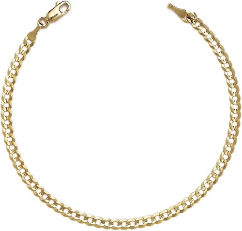 Vista 4 de Floreo 10k Fine gold 4mm Curb Cuban Chain Bracelet and Anklet