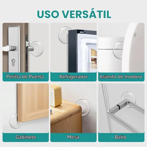Vista 7 de Topes de puerta para pared, protectores de pared de silicona de 2 pulgadas, paquete de 6, transparentes