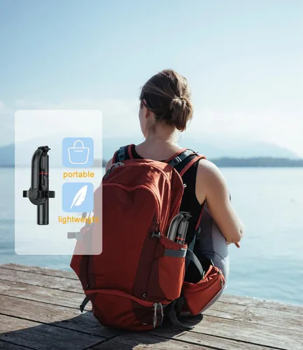 Vista 5 de Trípode magnético para selfie de 40 pulgadas con control remoto inalámbrico, soporte de trípode para teléfono celular todo en uno para grabación