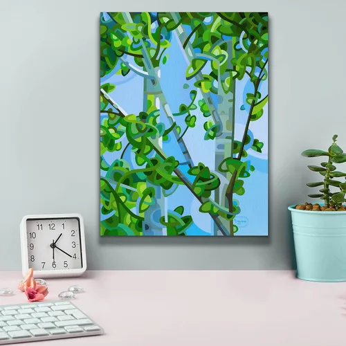 Vista 4 de Epic Graffiti Mandy Budan - Lienzo decorativo para pared, diseño de "Birch Light", 12 x 16 pulgadas