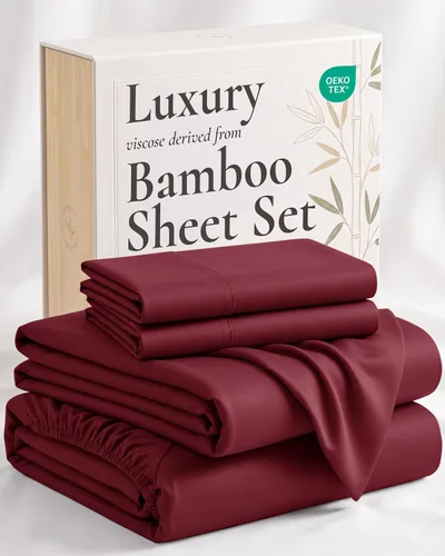 Vista 16 de Hotel Sheets Direct - Juego de sábanas 100% viscosa derivada de bambú tamaño individual - sábanas refrescantes con 1 funda de almohada 01-Blanco