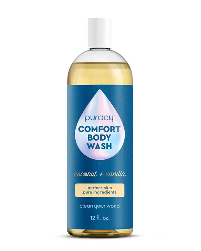 Vista 13 de Puracy Gel de baño, gel de baño natural, 98.6% de ingredientes vegetales puros, gel de ducha hidratante para mujeres, hombres y niños, jabón