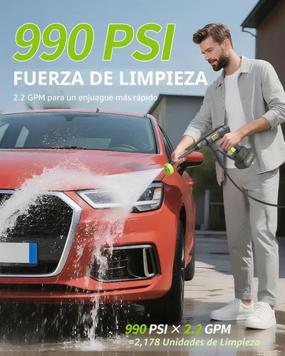Vista 2 de Lavadora portátil inalámbrica, lavadora de mano, lavadora a pilas para automóvil, hogar, patio, jardín, ligera, lavadora con olla de espuma