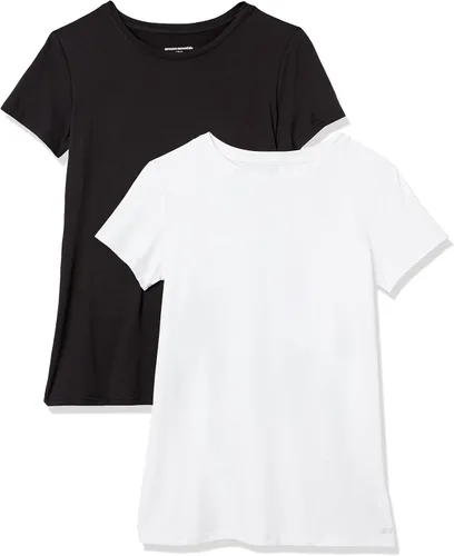 Vista 51 de Amazon Essentials Camiseta de manga corta con cuello redondo para mujer, de secado rápido, para entrenamiento, gimnasio, paquete múltiple