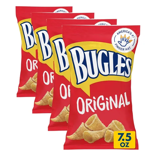Vista 11 de Bugles Bocadillos de maíz crujientes originales, bolsa de aperitivos, 7.5 onzas