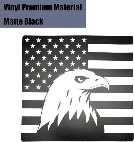 Vista 2 de Adhesivo de vinilo para Ford F150 F250 F350 2004-2014 trasero medio trasero trasero corredera bandera estadounidense águilas negras mate