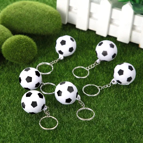 Vista 3 de Blulu Paquete de 30 llaveros de fútbol, pelota de estrés de rugby, pelota deportiva, para niños, escuela, carnaval, recompensa, bolsas de fiesta