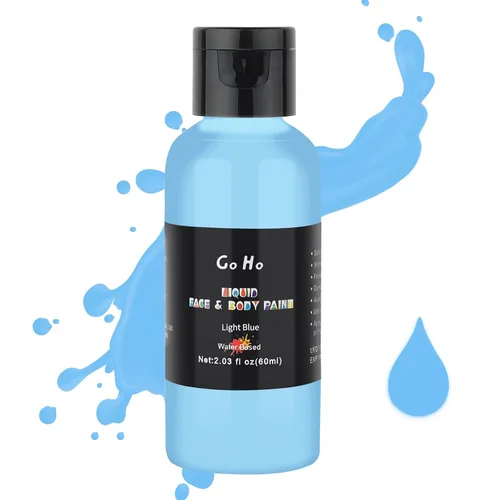 Vista 12 de Go Ho Pintura facial y corporal negra líquida (2.1 onzas), maquillaje negro a base de agua y pintura corporal para aerógrafo maquillaje especial FX