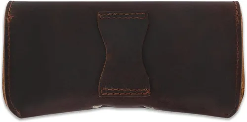 Vista 7 de Leather Eyeglass Case Genuine Leather Sunglasses Case Eyewear Pouch Glasses Sleeve Slim Unisex Eyeglass Holder