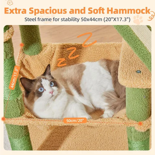 Vista 64 de Taoqimiao Árbol para gatos de 57.5 pulgadas, torre para gatos de interior para adultos, condominio extragrande para gatos, 8 postes rascadores