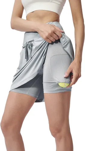 Vista 4 de MELOO Faldas atléticas ligeras para mujer, falda pantalón de rendimiento para golf, tenis, ajuste holgado, falda deportiva para correr, entrenar