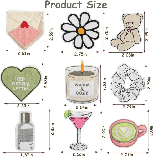 Vista 2 de 20 parches bordados para ropa, bonitos parches bordados femeninos para ropa, parches bordados estéticos para mujer, parches de apliques para coser a