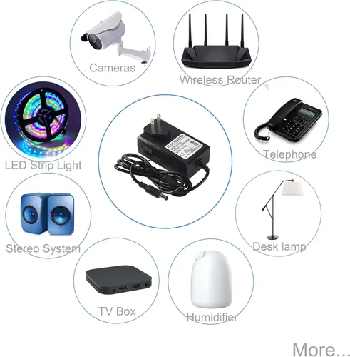 Vista 4 de Adaptador de fuente de alimentación de 24 V, 2 A, 48 W, convertidor de CA a CC, transformador de 100 ~ 240 V entrada de CA con punta de CC de 0.217