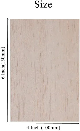 Vista 4 de Paquete de 12 hojas de madera de balsa de 1/8 de 4 x 6 pulgadas, tablero de madera contrachapada natural sin terminar para Cricut, hacer modelos
