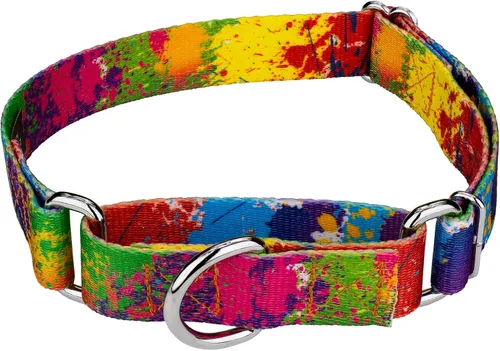 Vista 8 de Country Brook Petz - Collar para perro Martingala con mandala bohemio azul, colección Groovy con diseños lejanos (1/2 pulgada, 2XS)