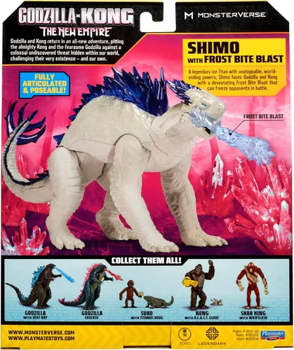 Vista 6 de Godzilla X Kong Monsterverse - Figura de acción de 3 pulgadas, serie básica, Shimo con explosión de mordedura de escarcha