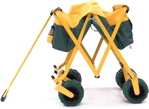 Vista 3 de Cochecito plegable creativo para exteriores, carrito utilitario para niños, carrito plegable todo terreno con soporte para botella de agua, ideal