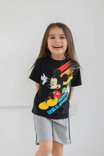 Vista 2 de Disney- Camisa de manga corta y pantalones cortos de malla de Mickey Mouse