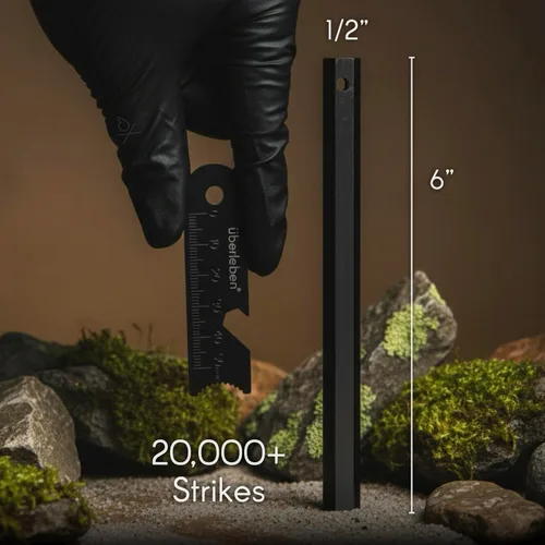 Vista 2 de überleben Hexå Ferro Rod Fire Starter Survival Tool – Up to 20,000 Strikes, 1/2" Thick Hexagon Fire Steel with Multi-Tool Striker & Lanyard