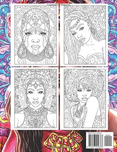 Vista 2 de Black Women Adult Coloring Book Beautiful African American Women Portraits Coloring Book for Adults Celebrating Black and Brown Afro American