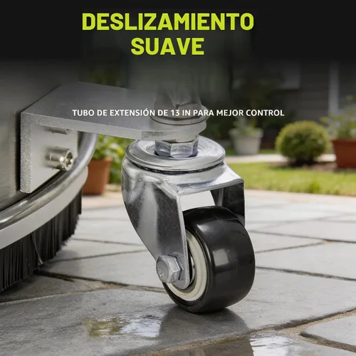 Vista 4 de Sun Joe SPX-SC14 - Limpiador universal de superficie de hidrolavadora de 14 pulgadas con 4 ruedas, acero inoxidable, 1/4 de pulgada, resistente
