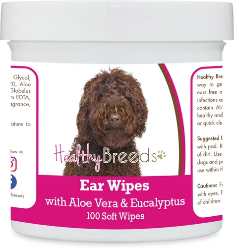 Vista 77 de Healthy Breeds Affenpinscher Toallitas de limpieza de oídos con aloe y eucalipto para perros, 100