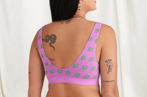Vista 5 de MeUndies Bralette para mujer Brasier elástico de algodón con cuello en U Tela exclusiva de Tienda