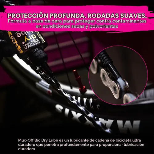 Vista 4 de Muc-Off Lubricante para Cadena de Bicicleta Bio Dry 50ml (Paquete de 2) Fórmula a Base de Cera para Cambios de Marcha Suaves Crea una Capa