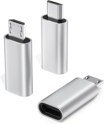 Vista 7 de Paquete de 3 adaptadores USB C a Micro USB, USB tipo C hembra a micro USB macho, sincronización de datos compatible con Samsung Galaxy S7 S6 Note 5