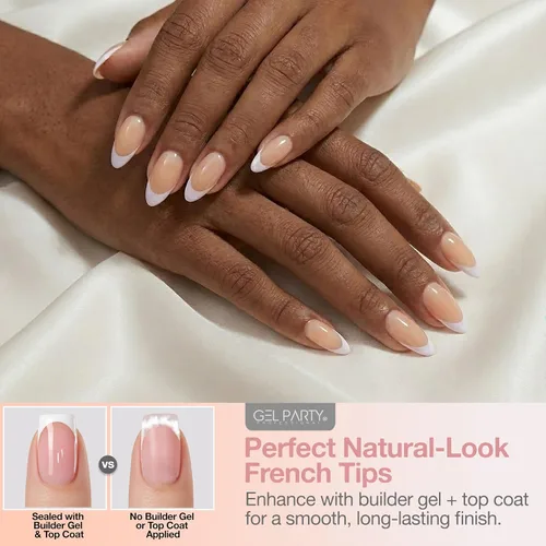 Vista 3 de GELPARTY - Puntas de uñas francesas X-Nude Short Almond, 150 unidades, 15 Desnudo