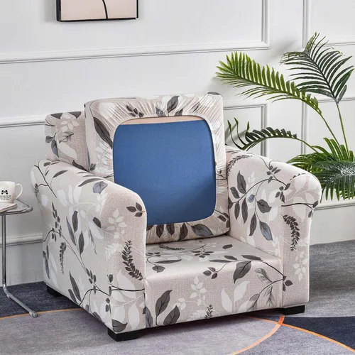Vista 2 de Fundas elásticas para sofá de 1/2/3 cojines, funda estampada con fundas de cojín de asiento separadas, fundas de sofá lavables, protector de muebles