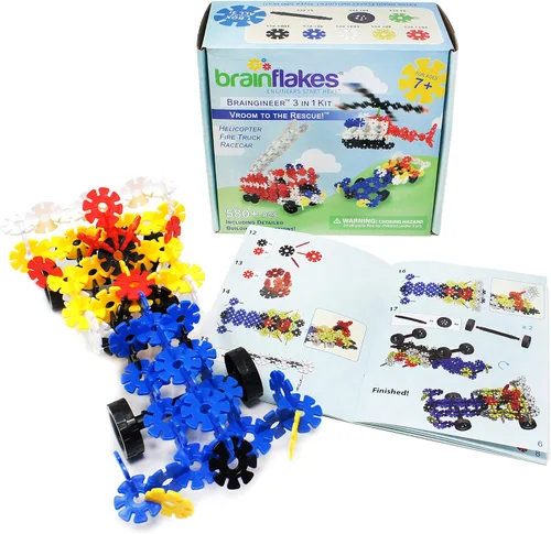 Vista 5 de Brain Flakes Kit de construcción 3 en 1 con instrucciones detalladas paso a paso (idioma español no garantizado) – 580 piezas para construir los 3