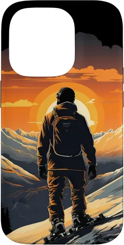 Vista 17 de Snowboarding Snowboard Snowboarder Mountain Sunset Case for iPhone 17