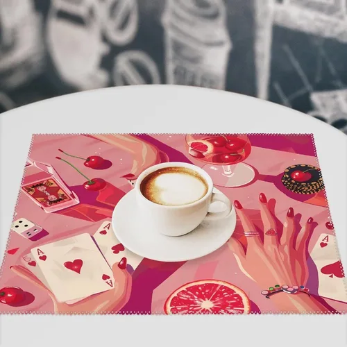 Vista 7 de Poker Night Placemats Set of 6 Resistant Table Mats Washable Place Mats for Dinner Party Table Decoration