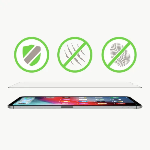 Vista 2 de Belkin ScreenForce - Protector de pantalla de vidrio templado para iPad Pro de 12.9 pulgadas (modelo 2018), protección contra impactos resistente a