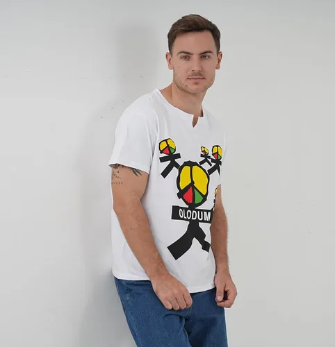 Vista 3 de Mens Boys Perfect Cosplay OLODUM Beat It Piano Peace Anti War T- Shirts