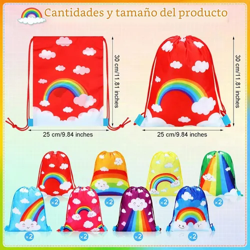 Vista 2 de Capoda - 16 bolsas de regalo de fiesta arcoíris a granel colorido arcoíris