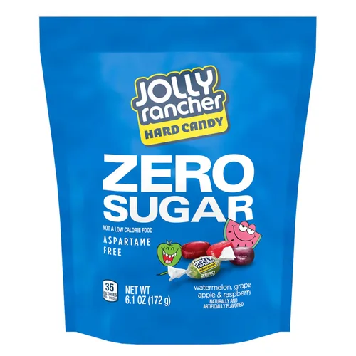 Vista 3 de JOLLY RANCHER Bolsa de dulces duros con sabor a fruta variada Zero Sugar, 6.1 onzas