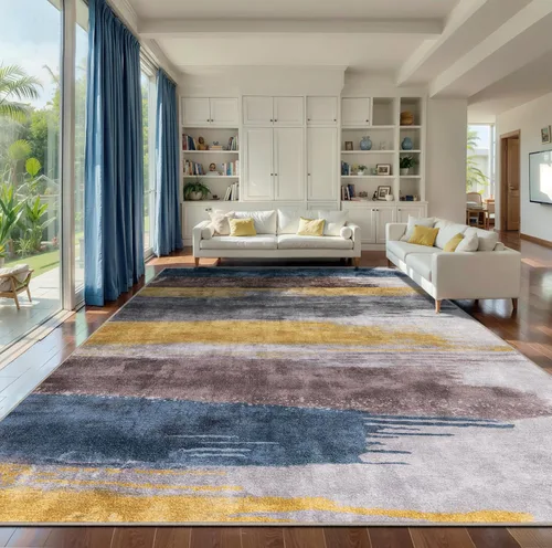 Vista 75 de Ciicool Alfombra moderna abstracta de 2 x 3 pulgadas, lavable, pequeña, antideslizante, de pelo bajo, alfombra de entrada plegable para cocina