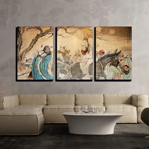 Vista 18 de wall26 - Arte de pared en lienzo de 3 piezas - Vista de la isla de Poros, Grecia y barco en blanco y negro - Arte moderno para el hogar estirado