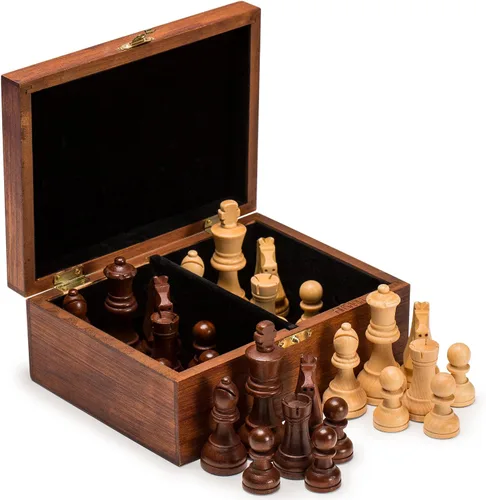 Vista 10 de Husaria Staunton Tournament No. 4 Piezas de Ajedrez con 2 Reinas Adicionales y Caja de Madera, Reyes de 3 Pulgadas