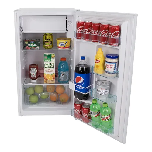 Vista 3 de Avanti Mini refrigerador compacto para oficina en casa o dormitorio con puerta empotrada reversible, contenedores de puerta ajustables y estantes