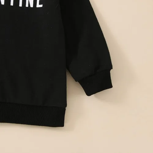 Vista 7 de JLKGICF Traje de San Valentín para bebé y niña pequeña, sudadera con estampado de letras, cuello redondo, ropa de San Valentín