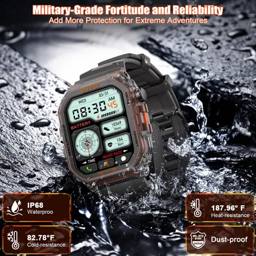 Vista 2 de Relojes inteligentes militares con GPS integrado, más de 100 modos deportivos para hombres, reloj inteligente para teléfonos Android y iPhone