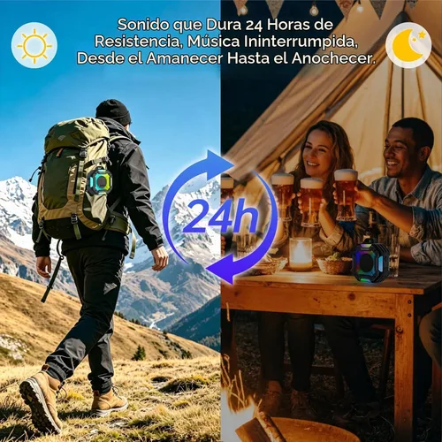 Vista 5 de Altavoz Bluetooth para Ducha, Altavoces Bluetooth Portátiles IPX7 Impermeables para Ducha Inalámbricos, Altavoz al Aire Libre con Luces