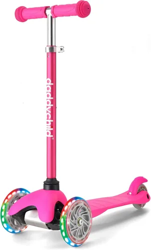 Vista 13 de 3-Wheel Kick Scooter for Kids Ages 3-8 Lean-to-Steer Toddler Scooter with Extra Wide Light Up Wheels, 4 Adjustable Heights, Foldable Scooters for